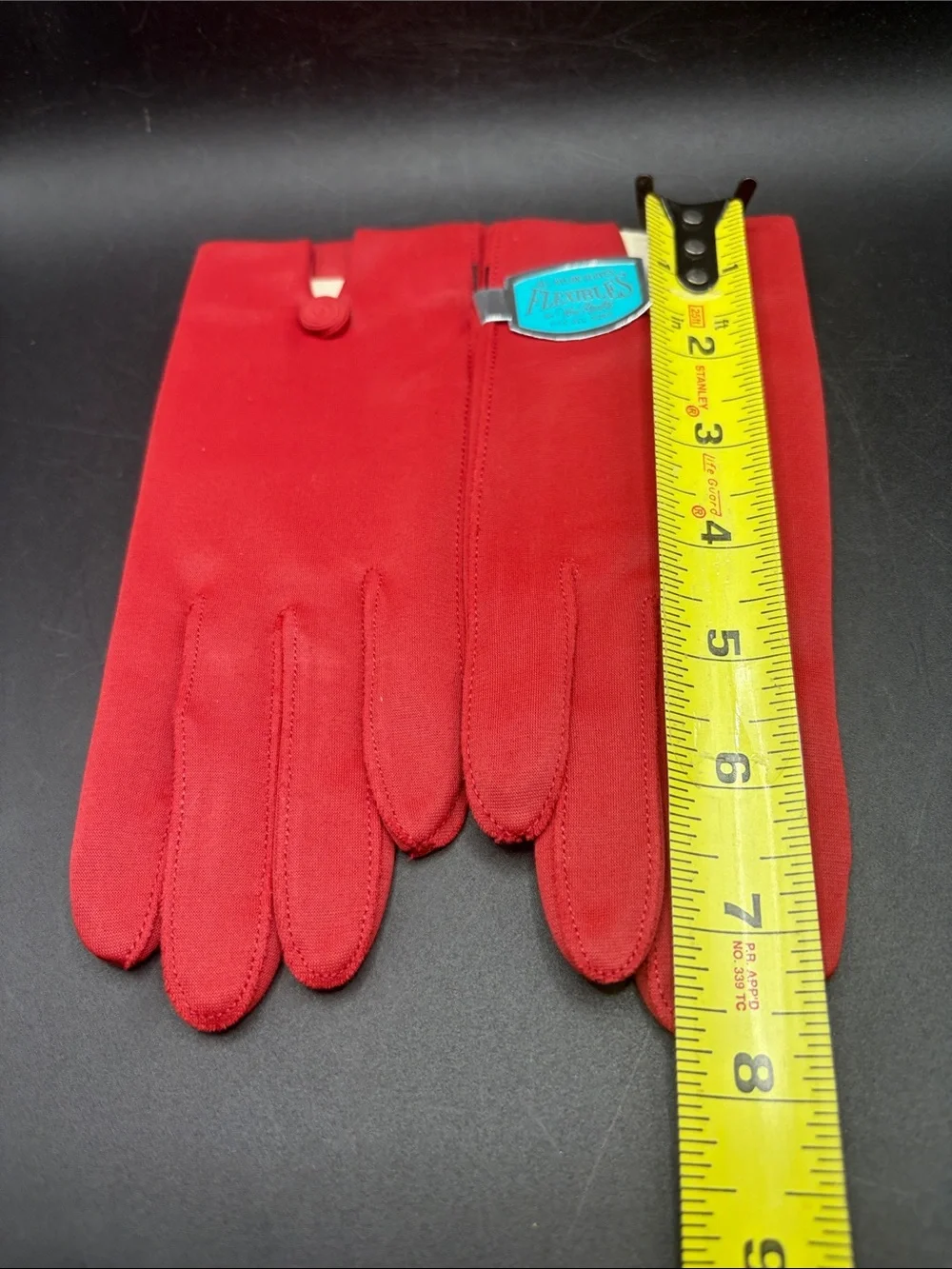 Van Raalte Flexibles Vintage Red Toned Nylon Gloves, Never Worn O/S Original Tag